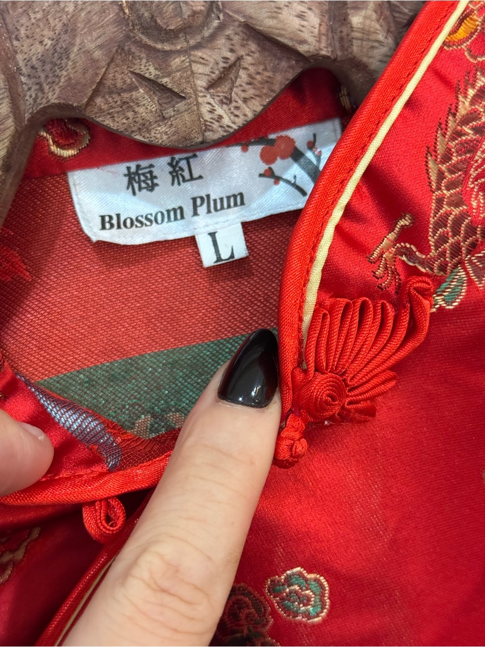 Classic Red Floral Brocade Cheongsam Dress - Picture 5 of 10